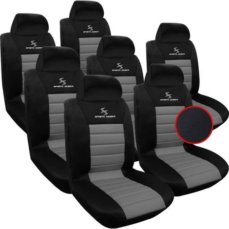 Woltu – Housse de siège auto universelle 7 pièces en polyester – Résistante à l'usure et à la saleté – AS72557 (1/4)