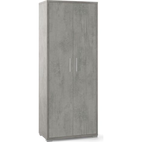 Mehrzweckschrank mit zwei Türen Beton Cemento 71x41x h182 cm