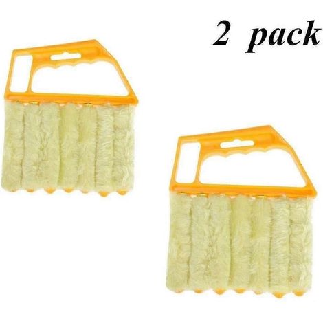 Brosse de nettoyage pour stores avec tête de brosse amovible et détachable (orange) (2 pièces) (1/5)