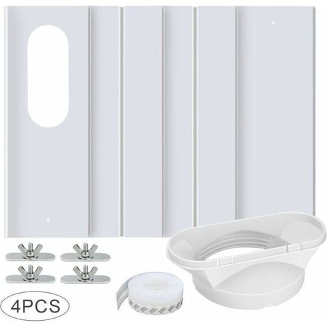 Juego de 4 placas ajustables para kits de ventana, utilizadas para el montaje de aires acondicionados con un tubo de escape de 13 cm de diámetro.