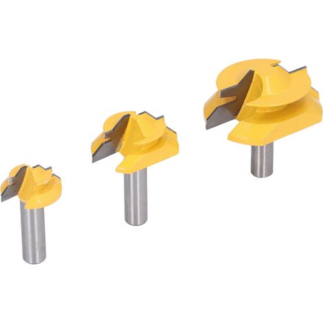 Set mit 3 45°-Holzfräsern für Bündigfräsen, 12,7 mm Schaft, Gehrungsfräser, Holzbearbeitungswerkzeug (1/5)