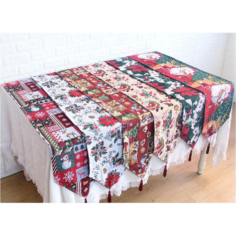 Runner da tavola per decorazioni natalizie, tovaglia, carmani