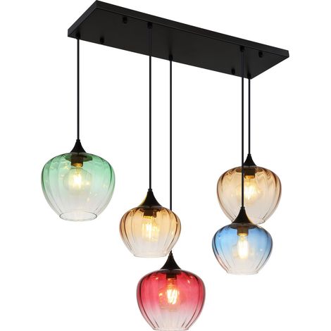Globo - lámpara colgante - SANDER - multicolor - vidrio - gran (1/5)
