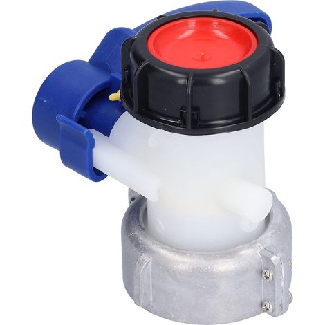 Vanne papillon avec écrou flottant en aluminium pour réservoir IBC de 1000 litres, écrou S75x6 et sortie S60x6 (1/5)