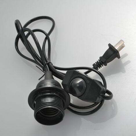 Ahlsen Stück Lampenfassung für E27-Glühbirne, E27-Fassung mit Schalter, E27-Pendelleuchtenhalter, mit Gewindering und 1,8 m Netzkabel und EU-Stecker, für Stehlampen, Kronleuchter (schwarz) (1/4)
