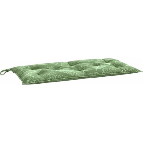 Coussin pour banc de jardin, motif feuilles, 100 x 50 x 7 cm (1/5)