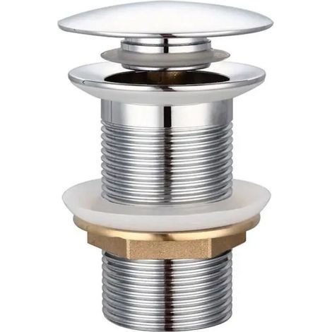 Push-button basin waste, without overflow, pop-up waste, for brass sinks, chrome-plated G 1-1/4 in, for washbasins (without overflow) (1/5)