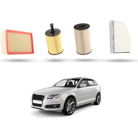 Kit Tagliando 4 filtri compatibile con Audi A3 II (8P1,8PA) 2.0 tdi 125kw dal 2006