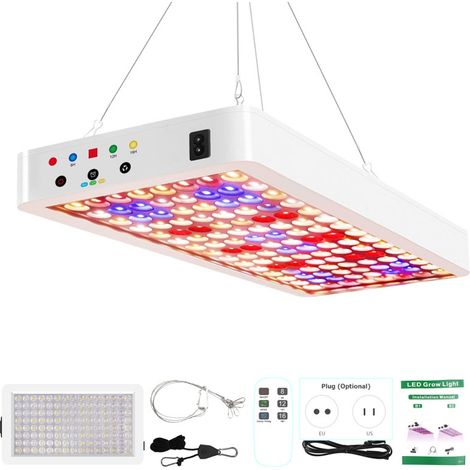 Ej.Life 240LEDs Lampe de croissance LED pour plantes, spectre complet ,interrupteur VEG et Bloom flexible, 3 modes d'éclairage, fonction lampe de culture en guirlande (1/2)