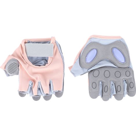 Gants de fitness demi-doigts, protection complète de la paume, respirants, roses (1/5)
