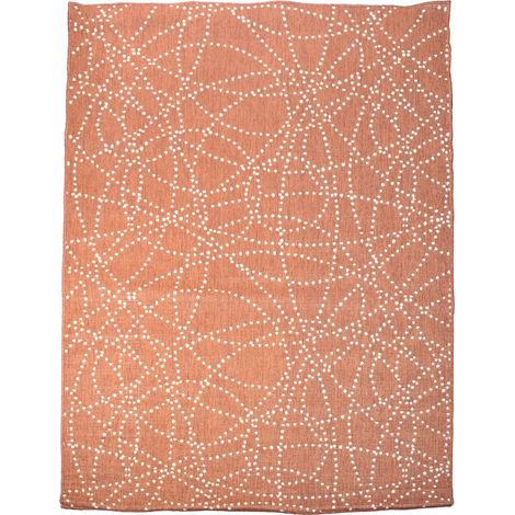 Tapis extérieur, kilim reversible LYN2 BJ REVERSIBLE 120x170 Terracotta et blanc