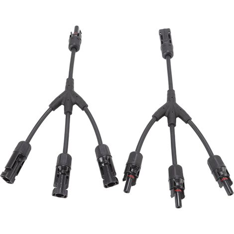 Ortviai Connecteur Solaire Y 1 vers 3, Adaptateur Parallèle PV 1000 V CC, 2 pièces, étanche IP67 (1/5)