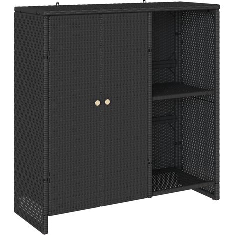 Armoire de rangement avec étagère Noir 100 x 36 x 102 cm Rotin