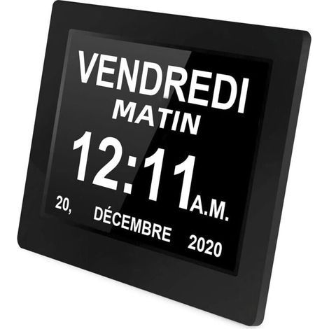Reloj digital de 8 pulgadas – Pantalla grande de alta resolución – Muestra el día, el mes y la fecha – Material plástico – Brillo de 300 lúmenes (1/4)