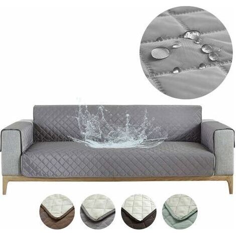 Housse de canapé imperméable 2 places – Bâche matelassée en polyester – Antidérapante avec support en caoutchouc – Lavable en machine (1/5)