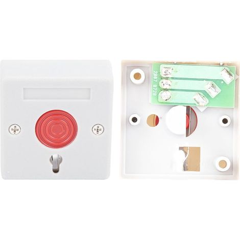 Interrupteur à bouton-poussoir PB-68, encastré, pour alarme d'urgence, réarmement manuel avec clé, pour atelier (1/5)