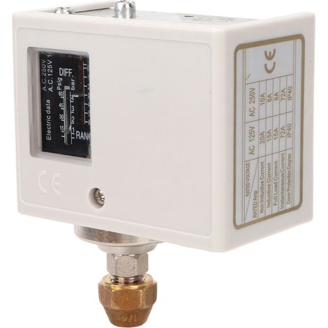 Interrupteur de pression pour compresseur d'air, noyau en laiton, filetage fin, pour pompe de puits, chaudière, sécheur froid, climatisation, AC125V 250V, interface standard (1/5)