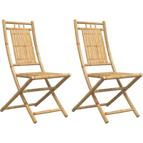 Lot de 2 Chaises pliables de jardin,Chaise d'extérieur 46x66x99 cm bambou CFW1784783 (1/5)