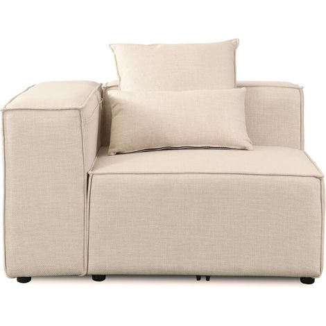 Home Deluxe - Sofá modular VERONA Color: Beige, Versión: Sofá rinconera izquierda (1/4)
