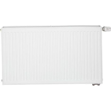 Delonghi – Radiateur eau chaude en acier 33 Type 33 – Hauteur 600mm, Longueur 400mm, Puissance 982W – Raccordement standard 6-raccords – Blanc RAL 9016
