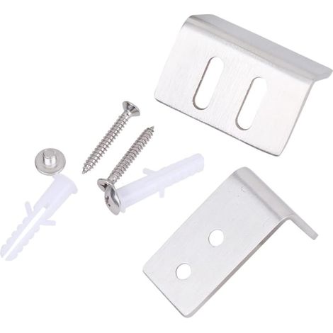 Guide de porte de grange coulissante Réglable en inox Argenté (1/5)