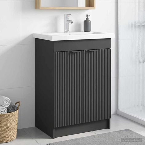 Cabinet debajo del fregadero Negro 78,5 x 37,5 x 81 cm
