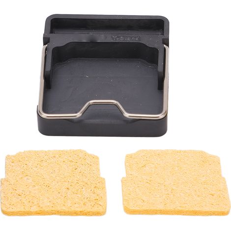 Mini-Lötkolbenständer mit Schwamm, wärmeisolierte Aufbewahrungsbox, schwarzes Lötzubehör (1/5)