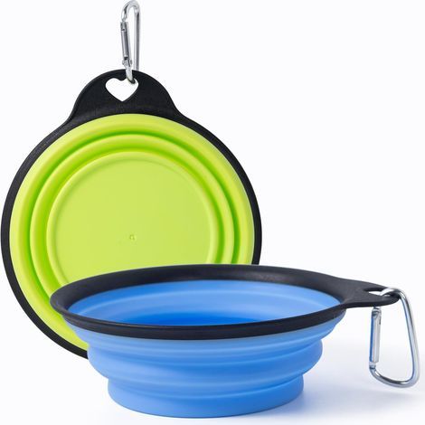 Private Label-Gamelle Pliable pour Chien, Bol de Voyage Pliable pour Animaux,2 Pièces Bord renforcé moulé intégré,Écuelle Eau pour Chien, pour Nourrir Les Chiens de Voyage Marche Randonnée Camping