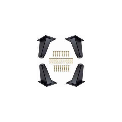 Lot de 4 pieds de meuble obliques en aluminium, 80 mm, noirs, avec vis – (1/5)