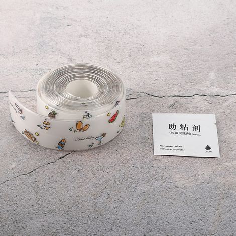 Ruban adhésif transparent en PVC imperméable, anti-moisissure et résistant aux moisissures pour sceller les interstices de cuisine, toilettes et lavabo. Couleurs transparentes et colorées. (1/5)