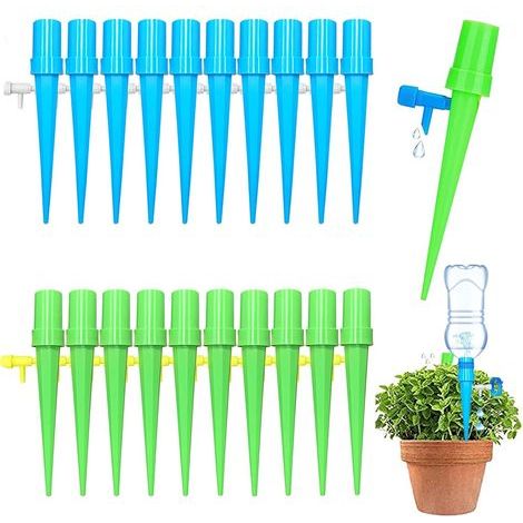 Kit de riego por goteo de 20 piezas, riego automático para plantas de interior y exterior, botella de riego por goteo ajustable para macetas. (1/5)