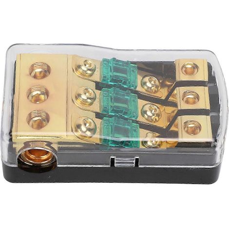 Compatible avec support ANL, entrée 0/2/4 AWG, sortie 4/6/8 AWG, bloc de distribution 60 A pour voiture, camion, bateau ou amplificateur stéréo, 3 voies AI (1/5)