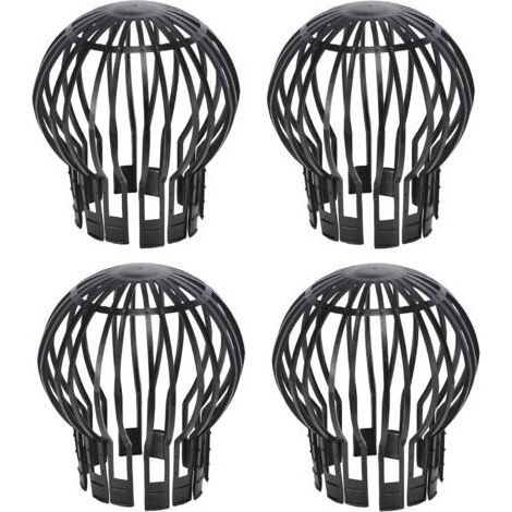 Lot de 4 crapaudines pour gouttière 13,2 x 14,5 cm – Plastique noir – Compatible avec descentes pluviales standard – Protection contre obstructions (1/2)