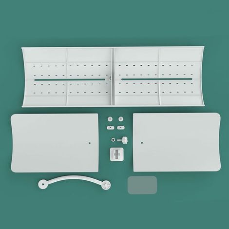 Déflecteur pour Air Conditionné Modèle Flexible Plastique Acier de 49 à 87cm avec Filtre Anti-Poussière Kit d'Installation Facile (1/5)