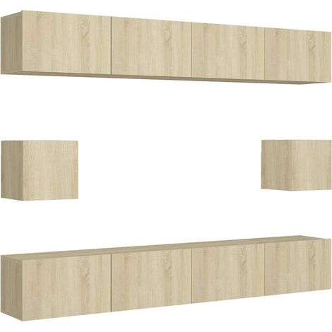Maison Exclusive - Set di Mobili Porta TV 6 pz Rovere Sonoma in Legno Multistrato (1/5)