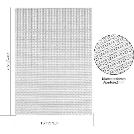 8 Pièces Grillage Fin en Acier Inoxydable, 15x21 cm 20 Mailles Fil Tissé de Treillis Métallique, Grillage Anti Rongeur pour Moustiquaire Jardin Cuisine (1/5)