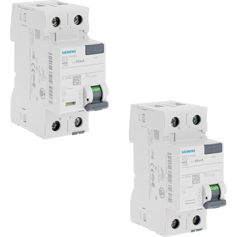 Lot de 2 interrupteurs différentiels 30 mA – 40A Type A + 40A Type AC – CE / NF - SIEMENS