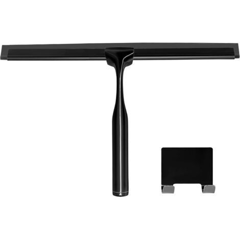 Stainless Steel Window Cleaner for Removing Limescale from Shower Doors, Windows and Car Glass, with Hook, Black (1/5)