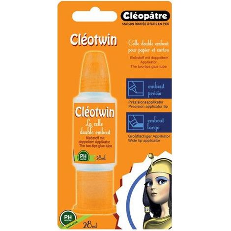 Colle liquide - CLEOPATRE - Cléotwin - 28 ml - Transparent - Double embout