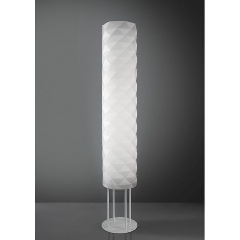 Stehlampe aus Metall mit weißem Sockel 27 x 155h