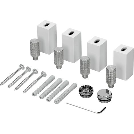 ECD Germany Soporte para radiadores de baño - Blanco - Material de montaje - Juego de fijación - Juego de montaje - Soporte de suspensión para radiadores - Radiador de diseño