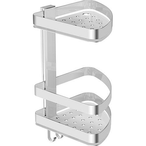 Corbeille d'angle douche Elenis laiton chromé, 198x330x206mm fixations incluses