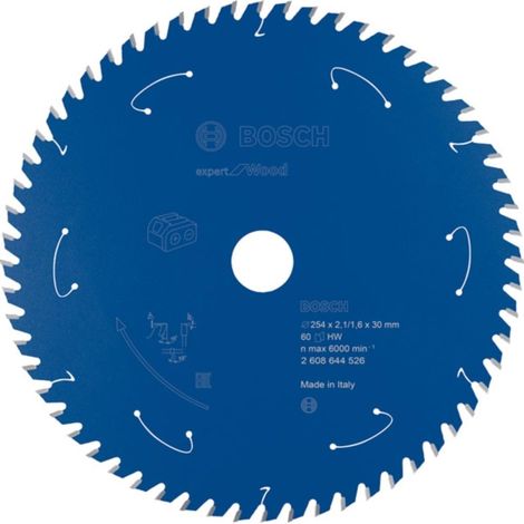 1x Lame de scie circulaire Expert for Wood (bois, 254 x 30 x 2,1 mm, 60 dents, accessoire de scie circulaire sans fil) (1/5)