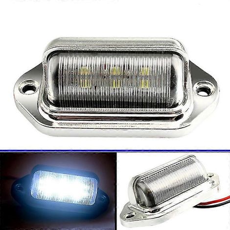 Éclairage de plaque d'immatriculation chromé à 6 LED pour camion, SUV, remorque, fourgonnette (universel) (1/5)