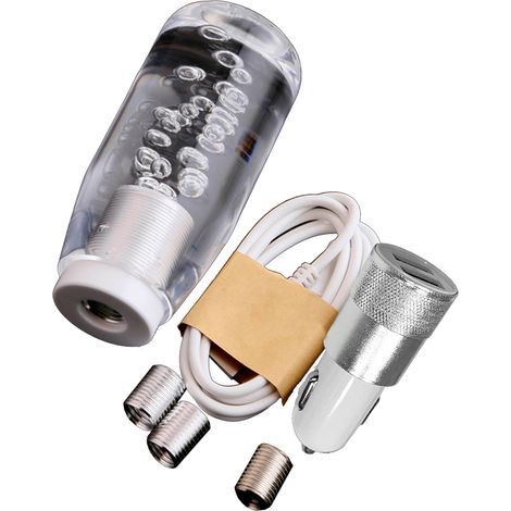 RGB-LED-Schaltknauf, Klarglas, Schaltkulisse, 10 cm/15 cm/20 cm/25 cm/30 cm, universeller mehrfarbiger Farbverlauf