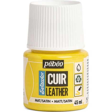 Peinture cuir - PEBEO - Setacolor - Jaune Vif - 45 ml - Acrylique (1/4)