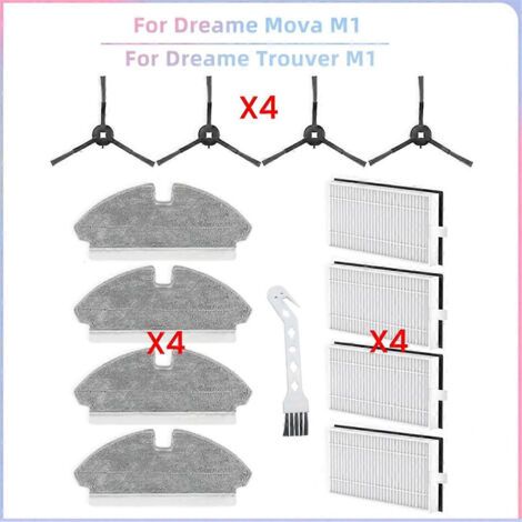 Pour aspirateur Dreame Mova M1 / Trouver M1 Pièces de rechange Brosse latérale Filtres HEPA Chiffon de nettoyage Accessoires (1/5)