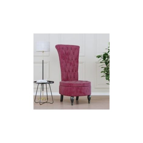 Chaise à dossier haut rouge bordeaux conception de bouton (1/5)