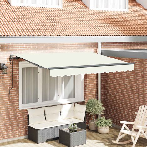 Toldo Retráctil Crema 250 x 200 cm Poliéster y Aluminio