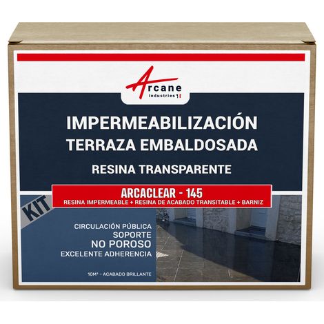 Membrana líquida transparente: para terrazas, azulejos, piscinas - KIT ARCACLEAR